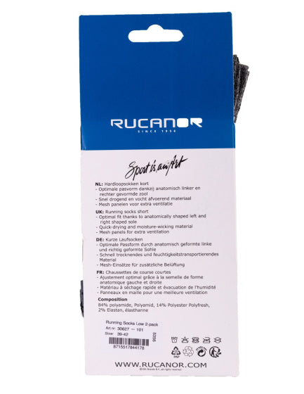 Rucanor Running Choques courts 2 pack White Grey Taille 43-46