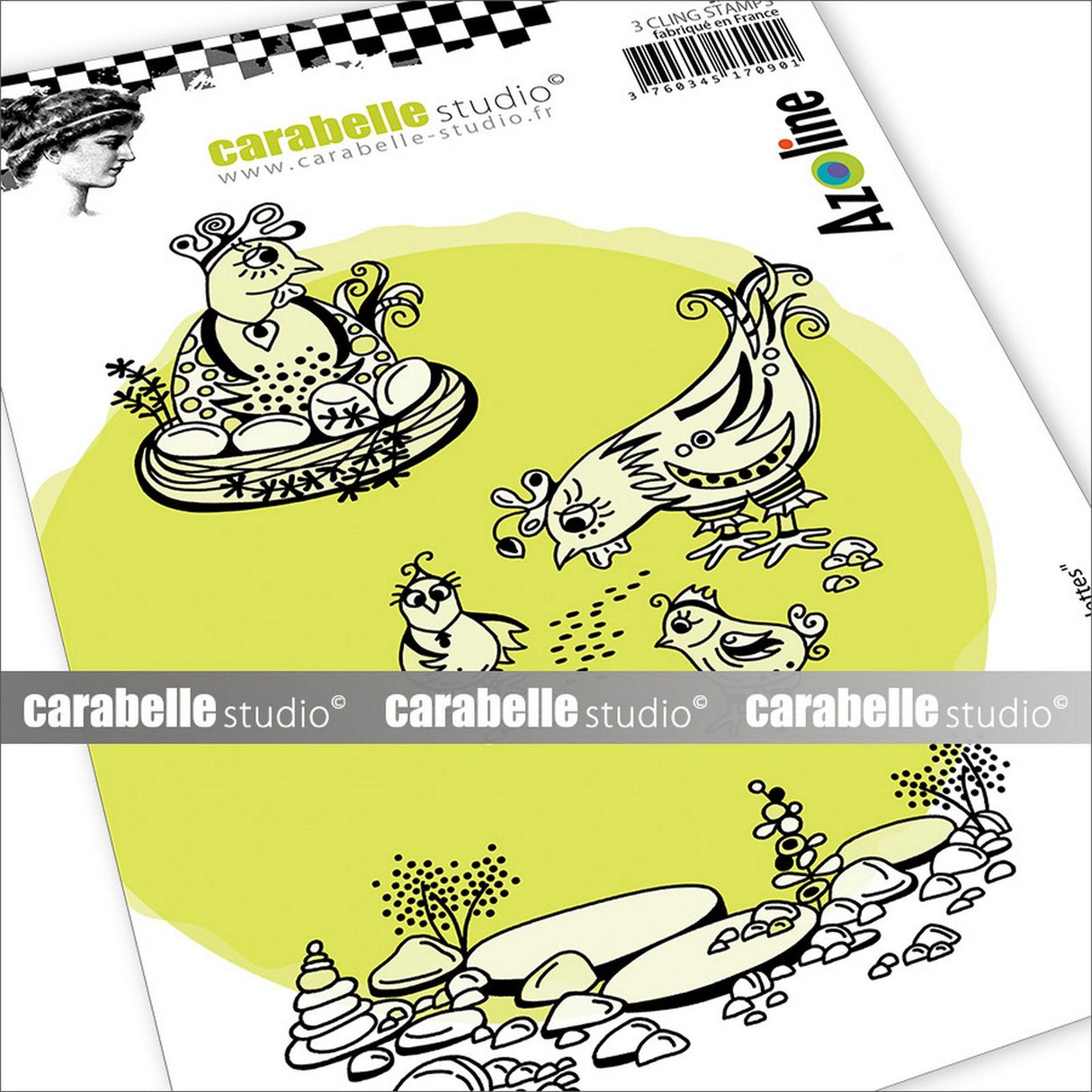 Carabelle studio • cling stempel les poulettes by azoline