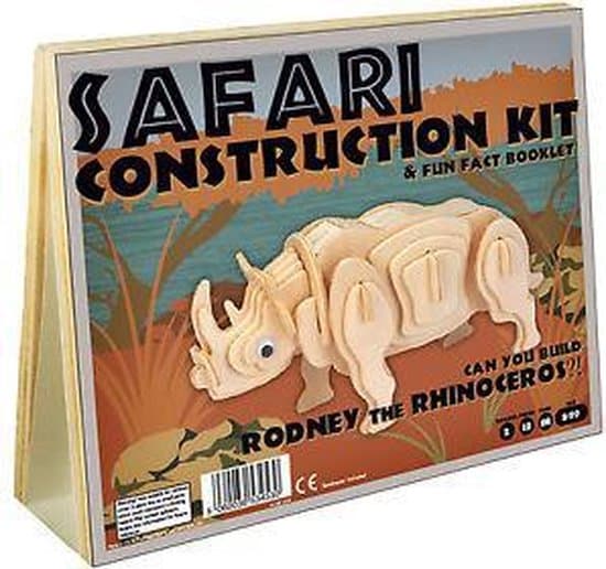 Asmodee rhino safari, jeu de construction en bois