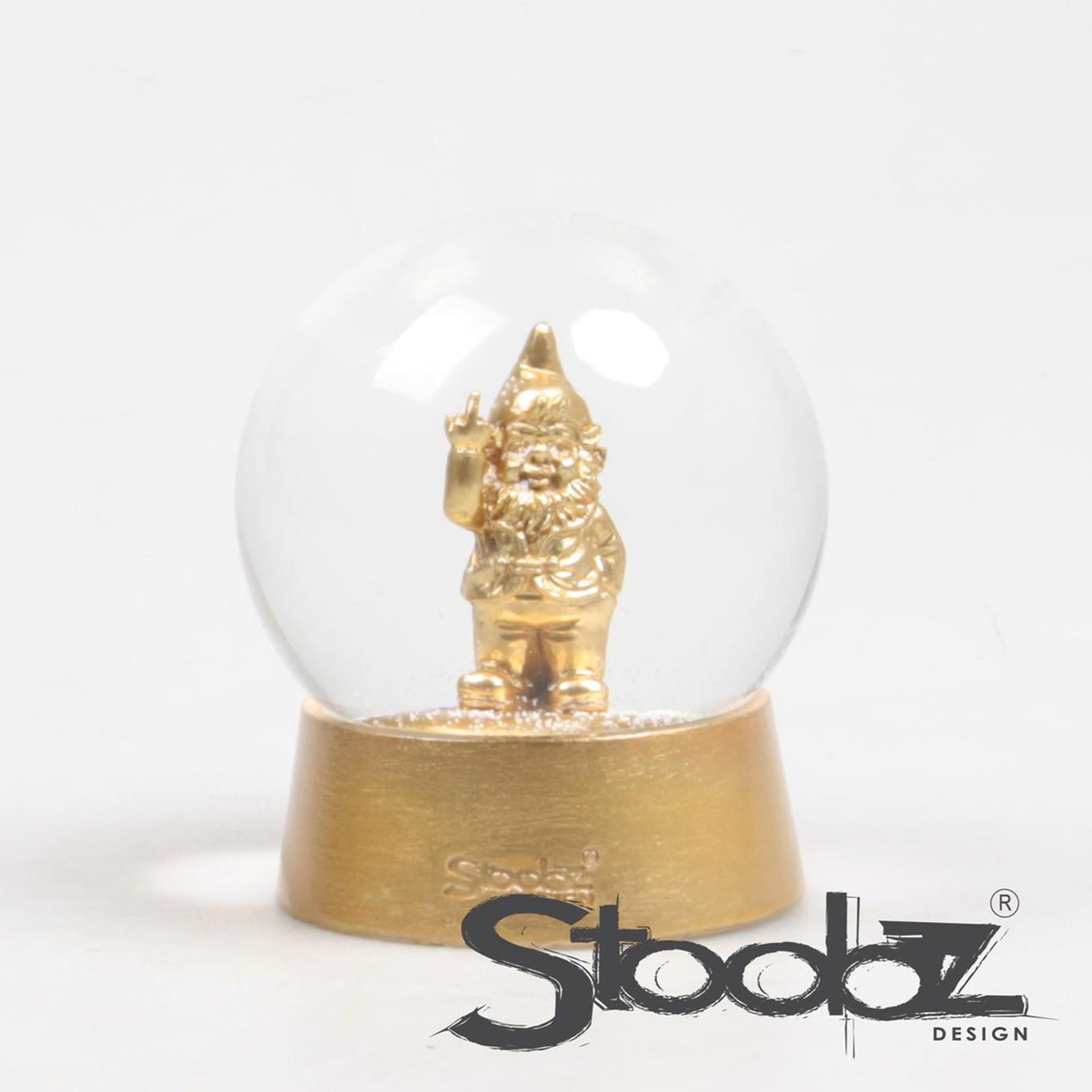 Stoobz design stoobz gnome f*ck you secouant la balle or 10x10x12cm