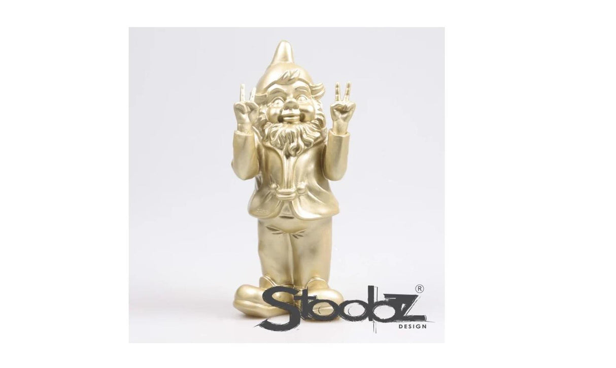 Stoobz design Stoobz gnome paix or 13x11x31cm
