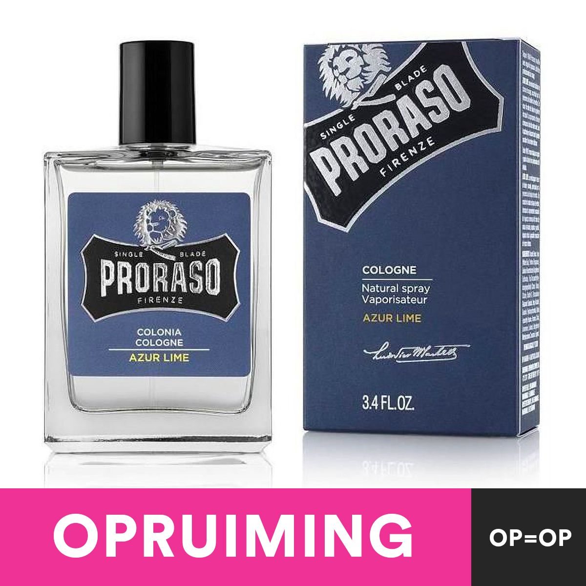 Proraso eau de Cologne spray naturel citron vert azur 100ml