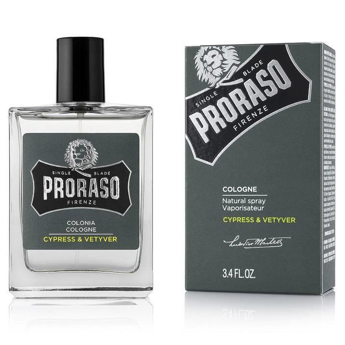 Proraso eau de Cologne spray naturel cyprès vétyver 100ml