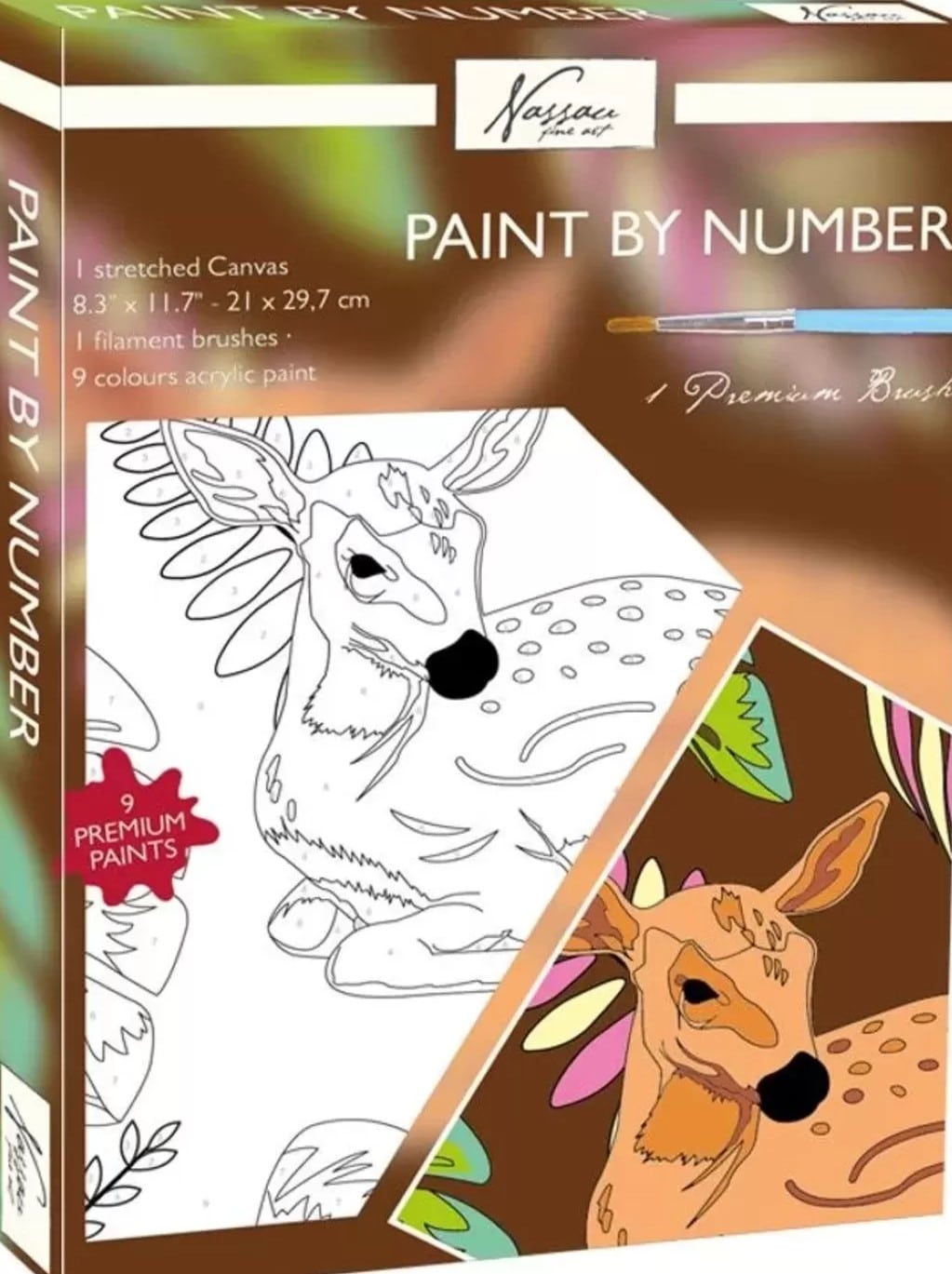 Bongers jouet peinture par numéro sur toile, cerf couché