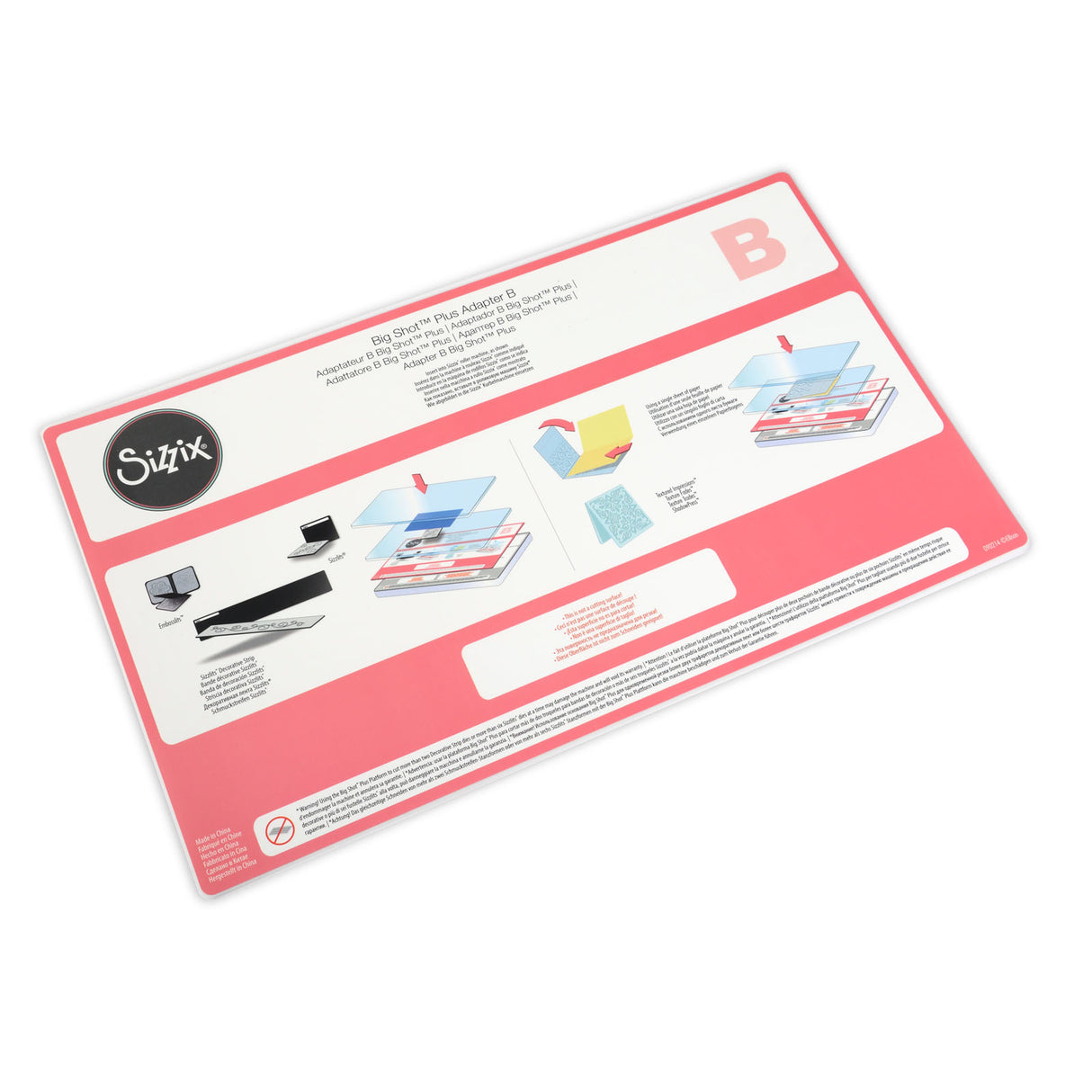 Sizzix • big shot plus adaptateur accessoire plaque b standard