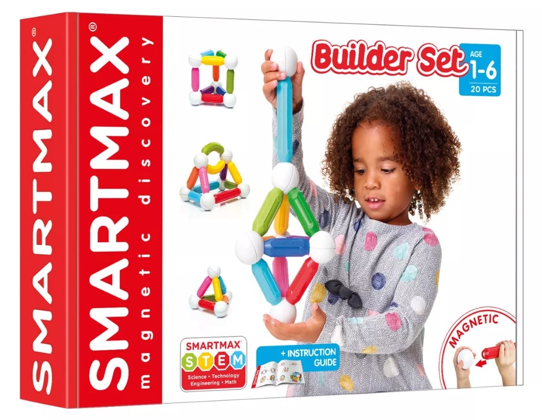 Smartmax mon premier ensemble de construction - jouets de construction magnétiques - ensemble de 20 pièces avec barres incurvées - jouets éducatifs pour les tout-petits - à partir de 1 an