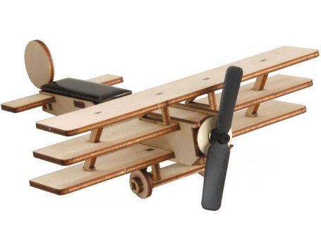 Kit de construction Solexpert - avion triplan avec panneau solaire
