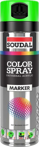 Spray marqueur de couleur Soudal 500 ml | vert fluo - 155990