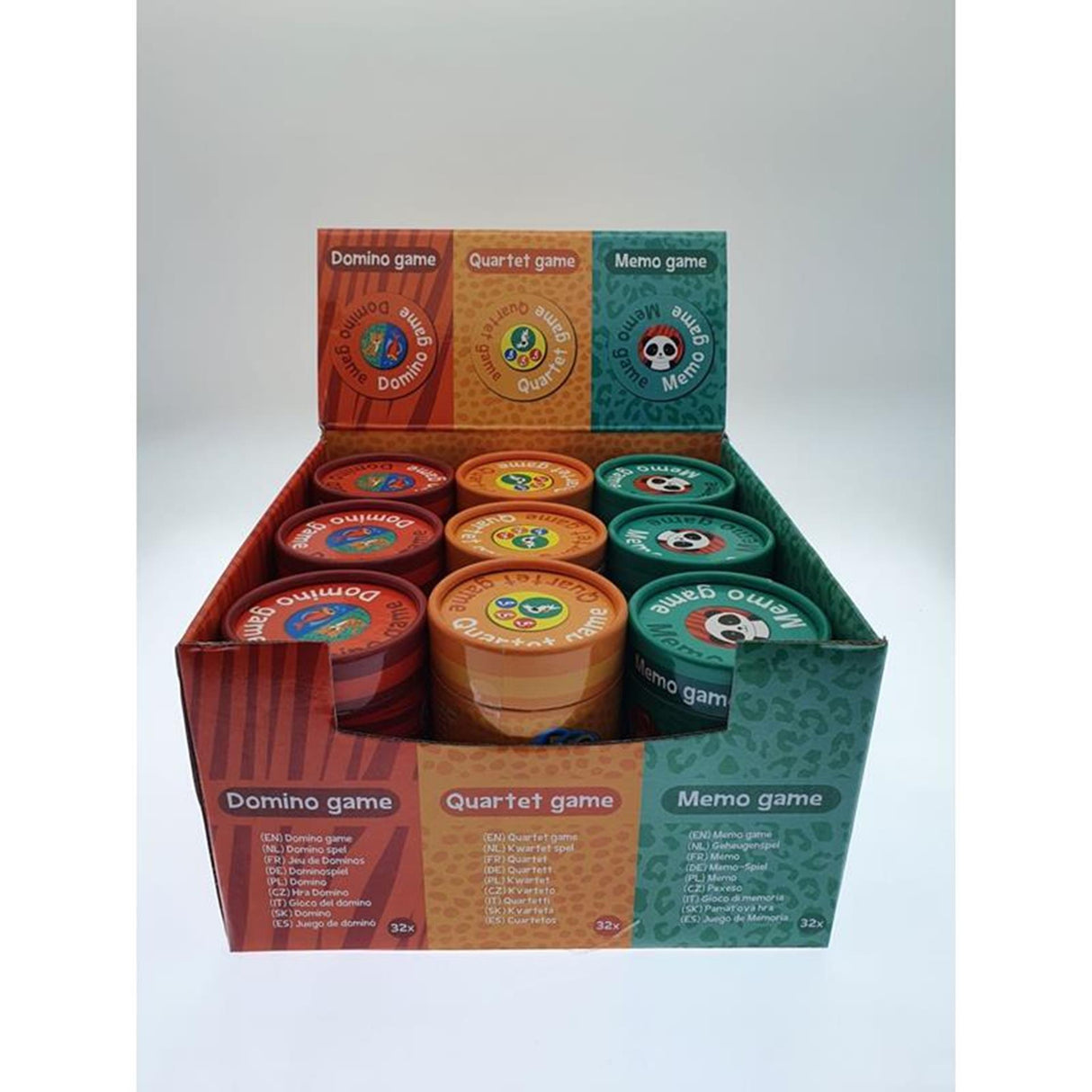 Gagne des animaux dominos Holland dans une boîte de rangement ronde
