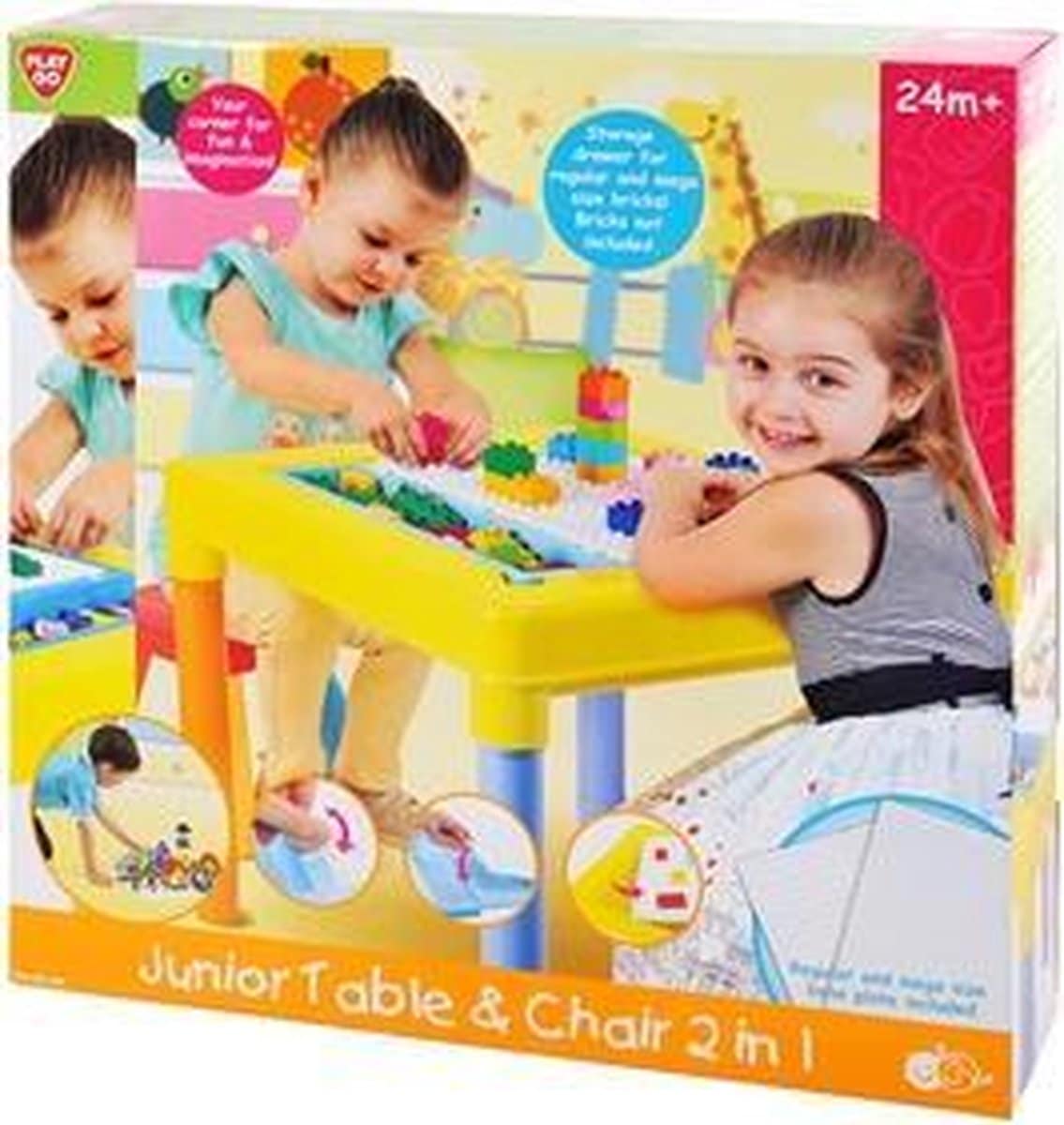 Table de jeu Playgo avec chaise et plateau de rangement