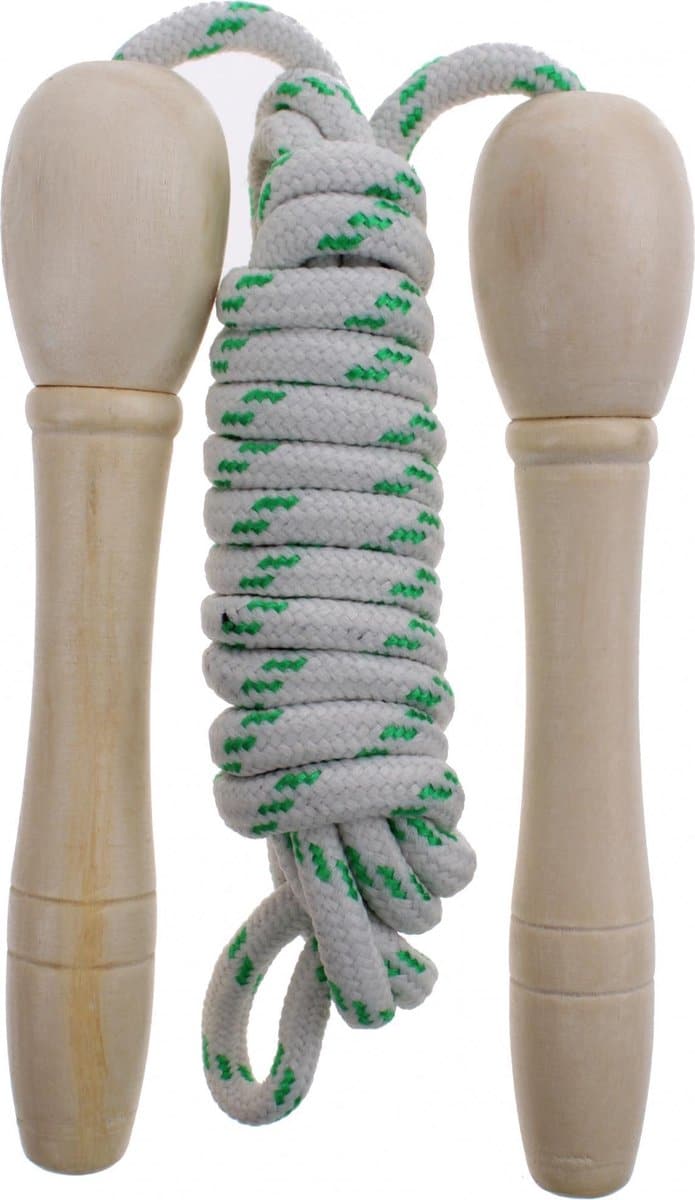 Corde à sauter Jonotoys avec bobines en bois, longueur 210 cm