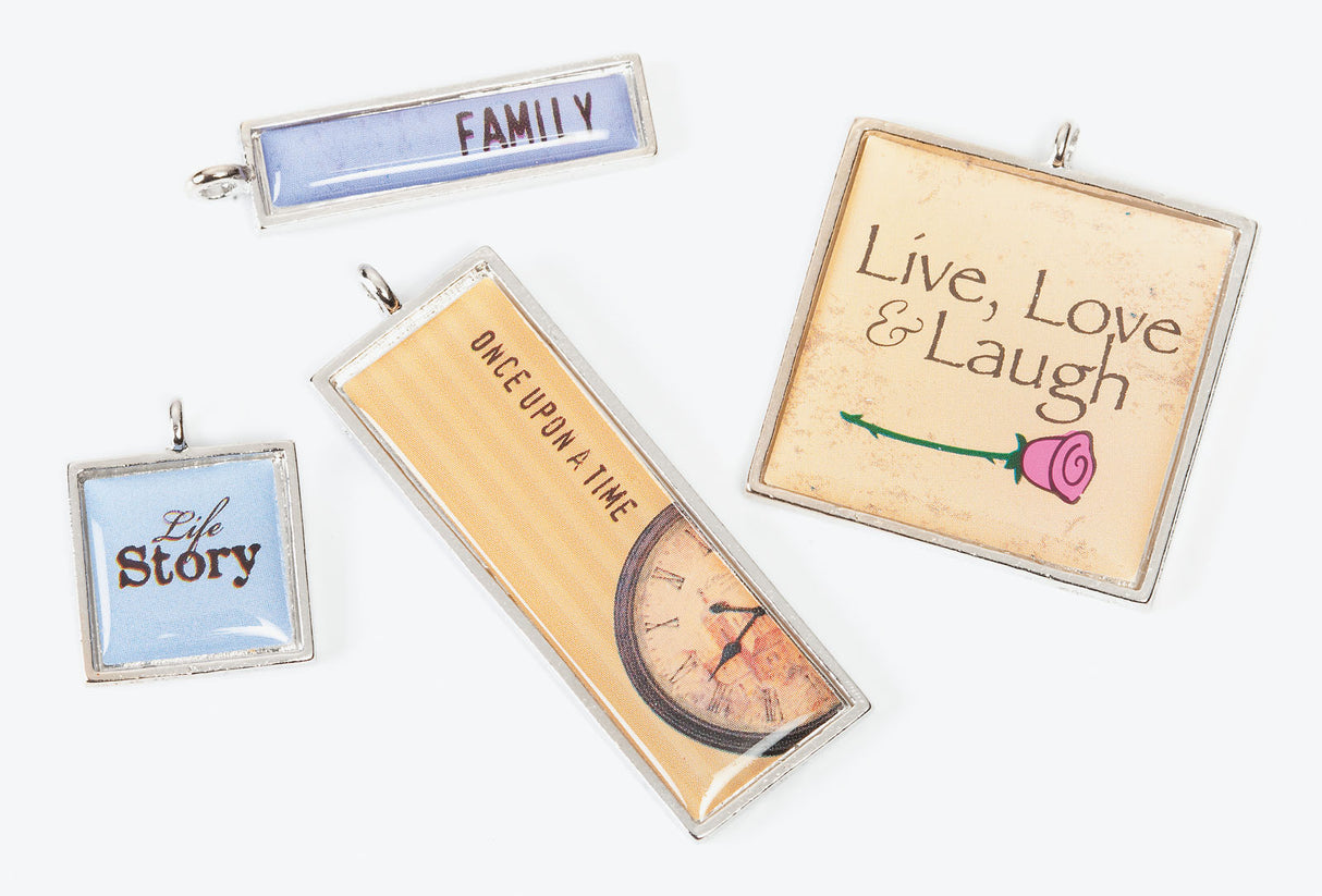 Darice • charms souvenirs scellés signés il était une fois assortis 4pcs