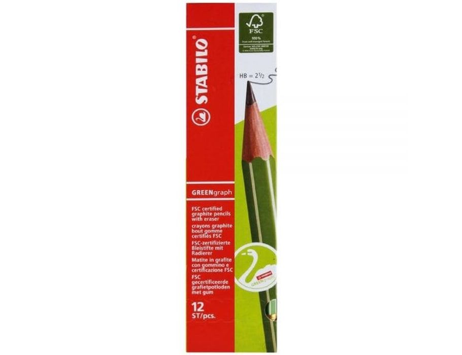Crayon Stabilo greengraph hb - fsc - 12 pièces