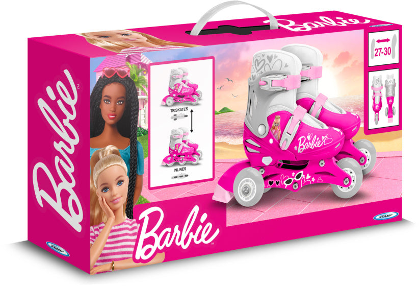 Mattel 2 en 1 patins Hardboot réglable rose blanc taille 27-30