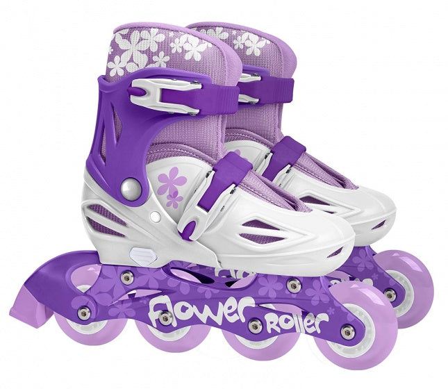 Patins en ligne réglables en blanc violet taille 30 33