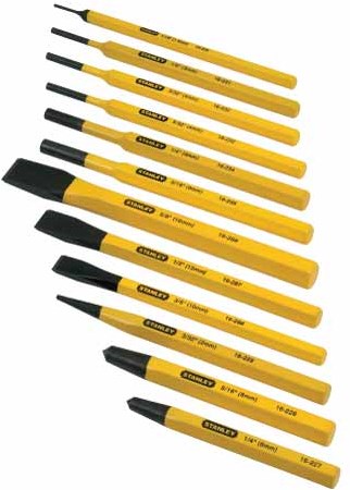 Ensemble de burins à froid et de poinçons Stanley 12 pcs. - 4-18-299