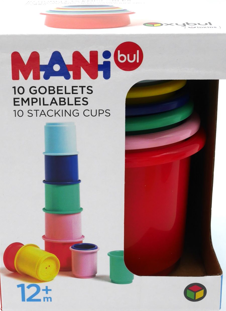 Playgo 10 gobelets empilables pour les petits constructeurs aux couleurs fraîches