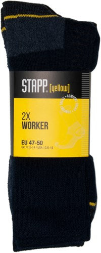 Stapp yellow worker 2-pack sokken 4415 | 499 marine | maat 50 - 38.134.006.03