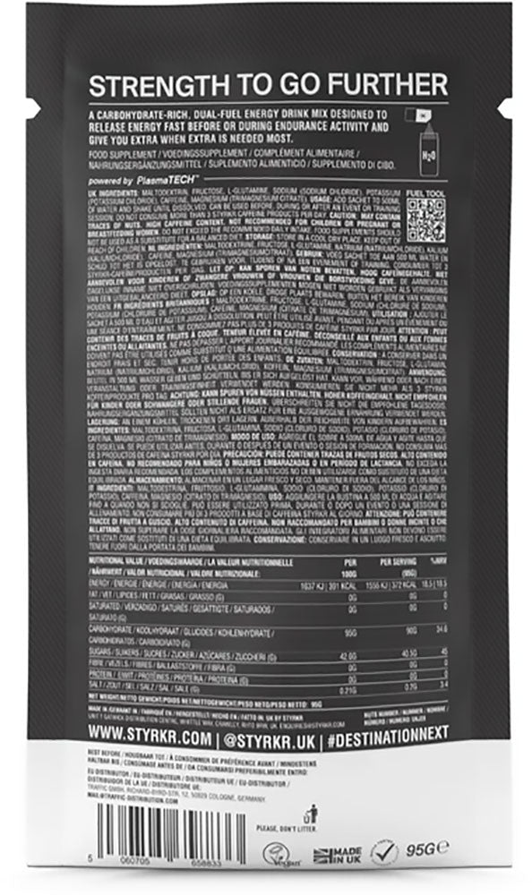 Styrkr mix90 boisson énergisante double glucides à la caféine, boîte de 12