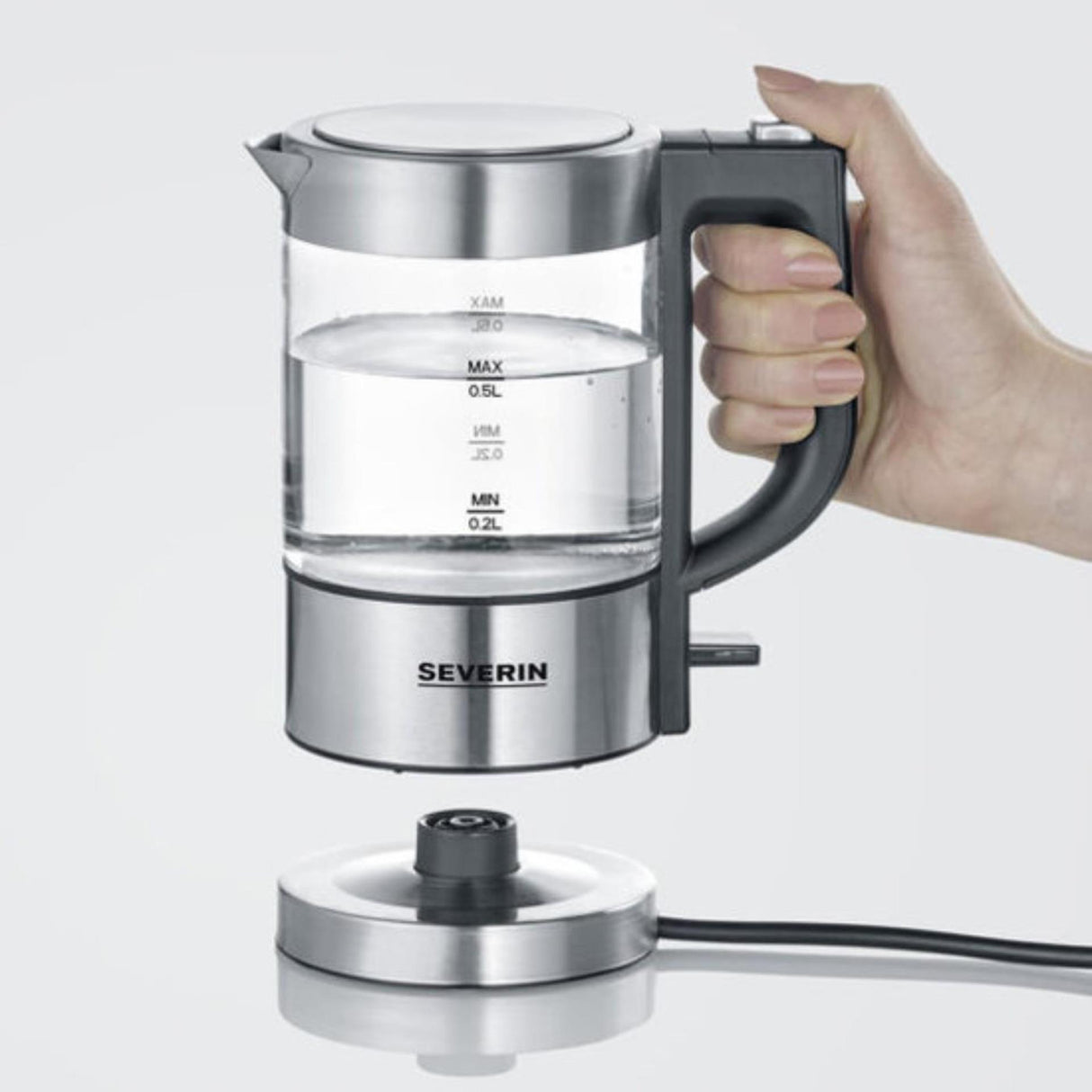 Bouilloire Severin verre 0,5l 1100w