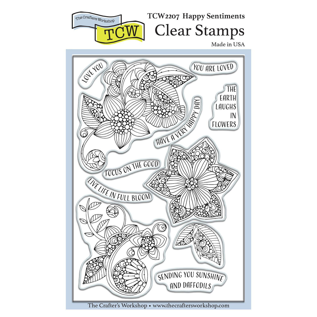 L'atelier de l'artisan • set de tampons sentiments heureux 4x6