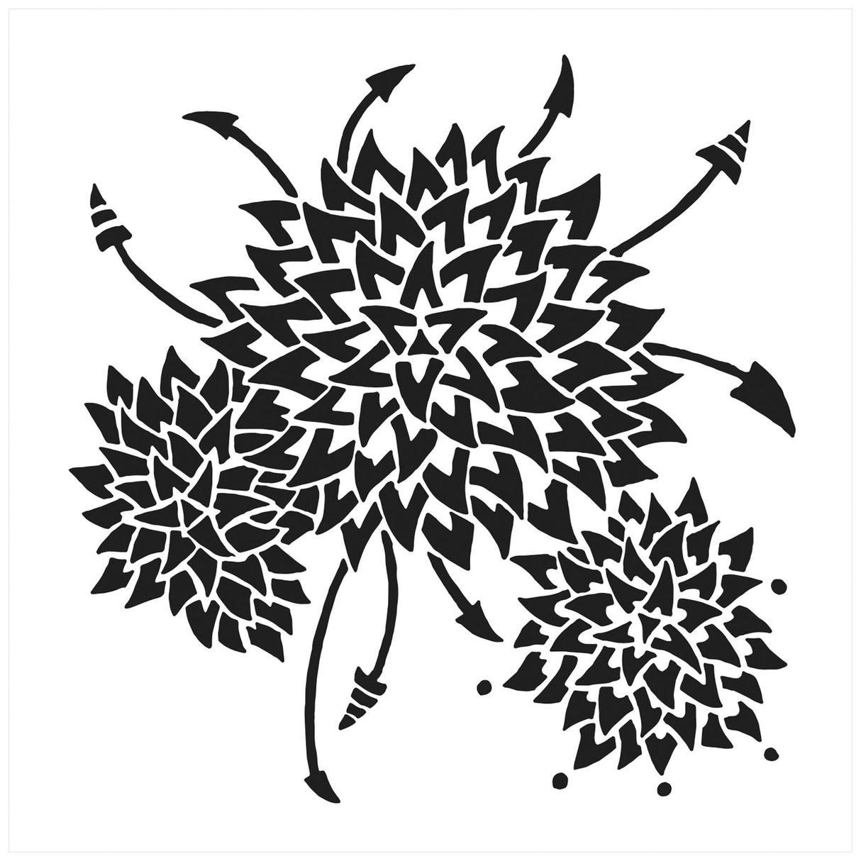 L'atelier artisanal • gabarit trio dahlia 30,5x30,5cm