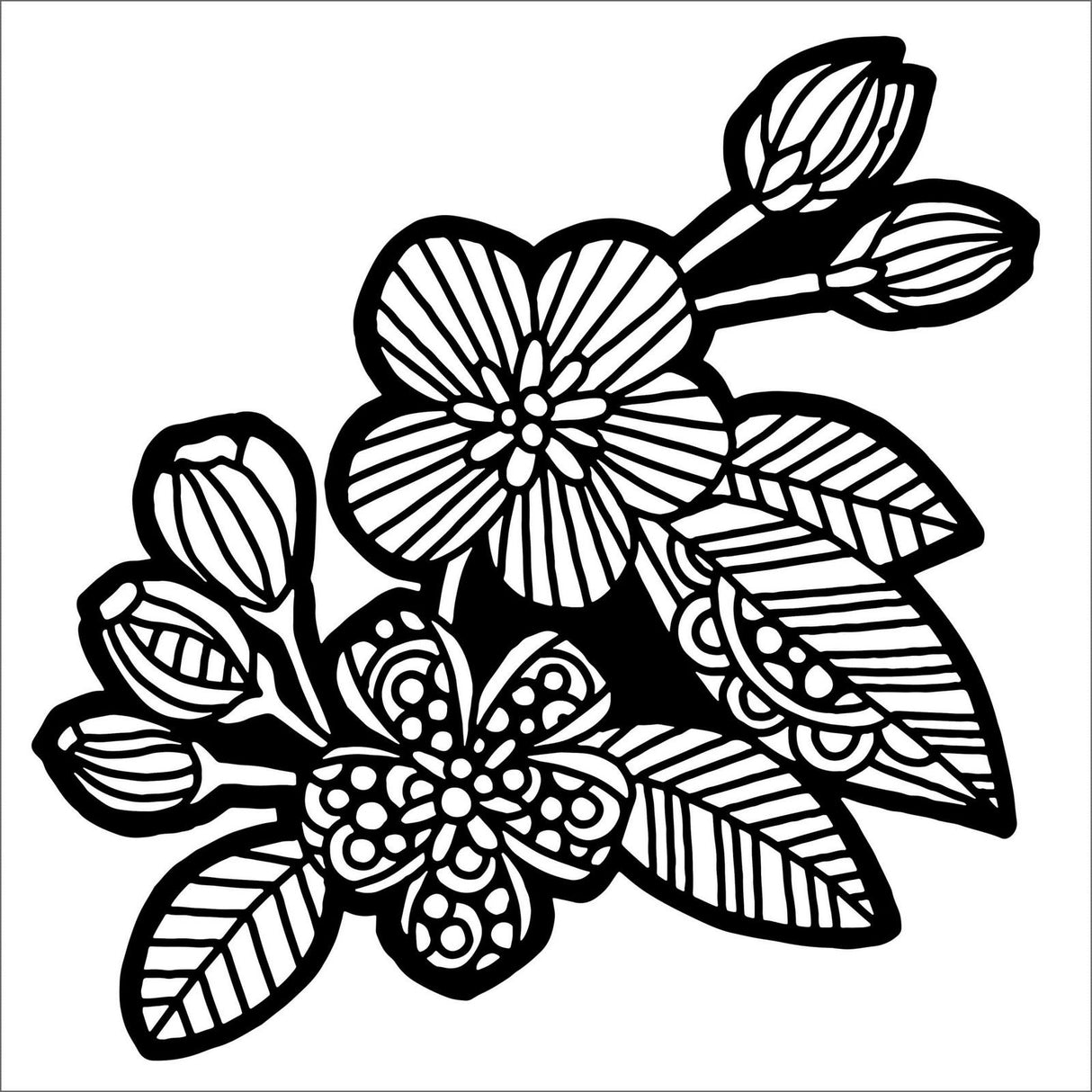 L'atelier de l'artisan • Pochoir fleur de pommier 30,5x30,5cm