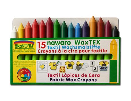 Ökonorm wax tex nawaro, crayons de cire textile - 15 couleurs