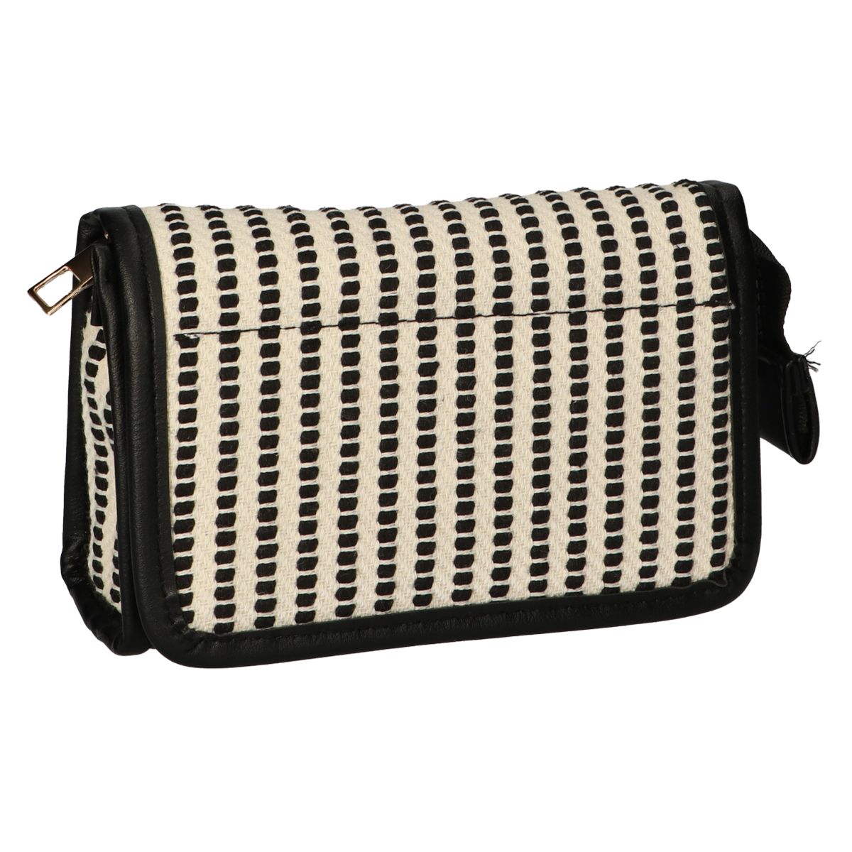 Sac miroir Traveler rayure noir crème 16,5x11cm