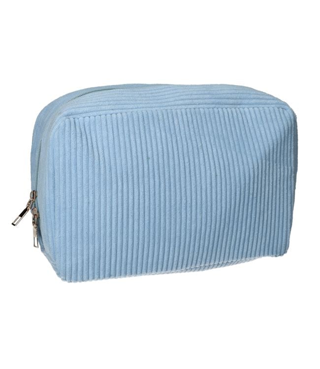 Trousse de toilette Traveler tissu côtelé bleu 28x17cm