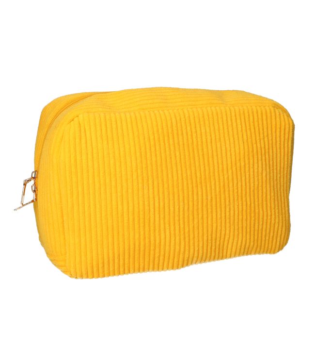 Trousse de toilette Traveler tissu côtelé jaune 28x17cm