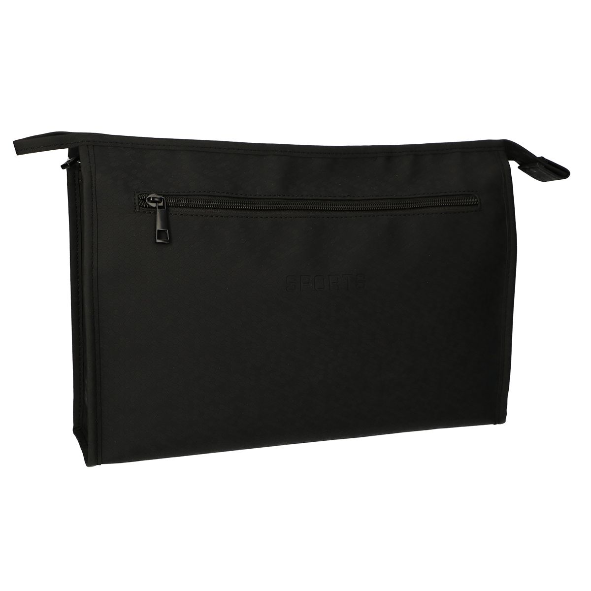 Trousse de toilette Traveler fermeture éclair horizontale noire 35x24 cm