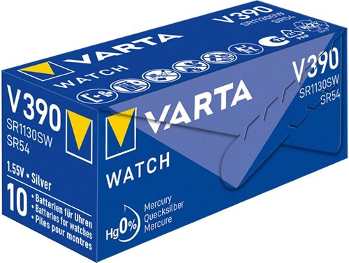 Pile bouton Varta v390 argent