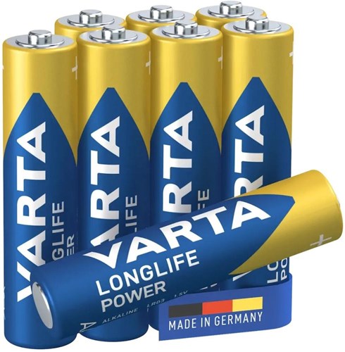 Pile Varta aaa 4+4 alcaline longue durée | 20 pièces