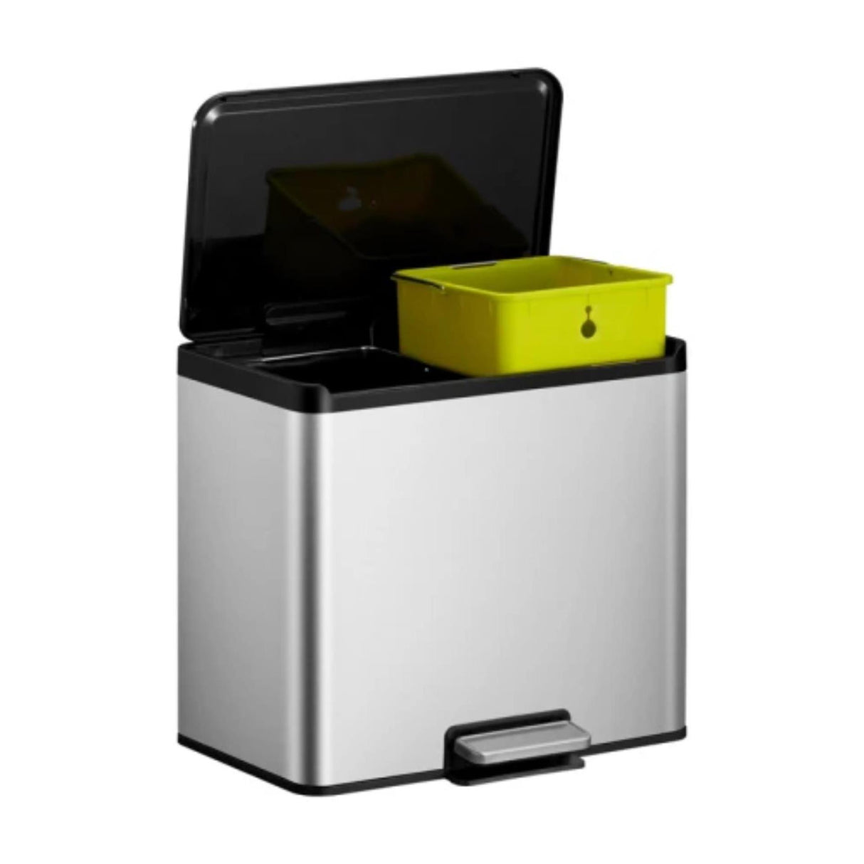 EKO Essential Recycling Pedal Bin 2 x 15 litres d'acier inoxydable Matt