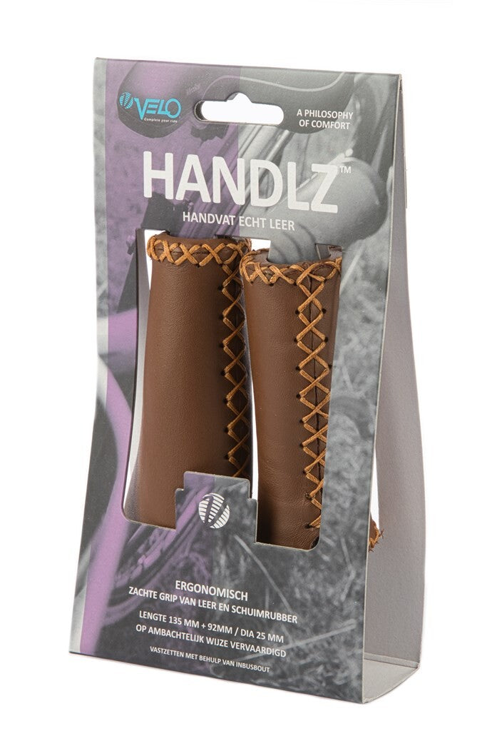 Velo Leather Ergo 92 135 mm Poignée de vélo brun foncé