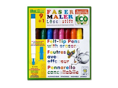 Feutres Ökonorm avec gomme - 9 pièces