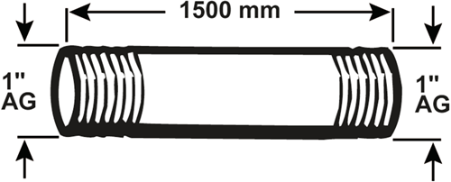 Tube galva Cornat mm 1'' 1500mm (530) - vzs5301150