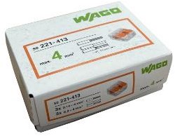 Pince à souder Wago refermable 3 voies max.4qmm 221-413 | boîte 50 pièces - 4047213