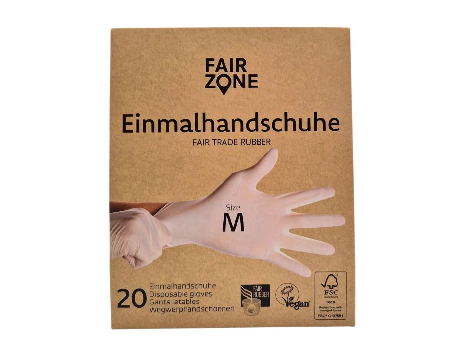 Gants jetables en latex Fairzone - taille m - 20 pcs