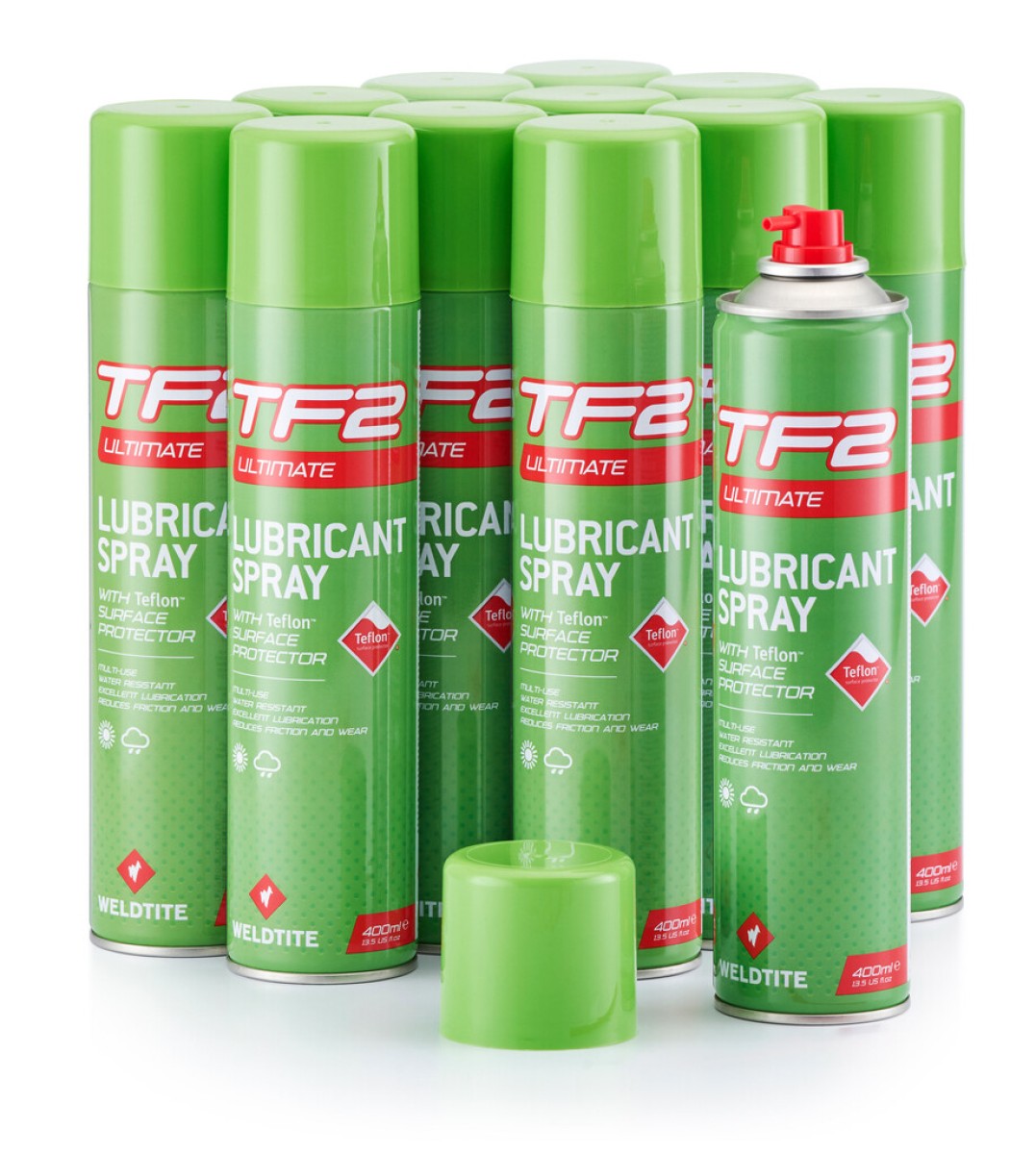 Huile lubrifiante Weldtite TF2 + bombe aérosol Téflon, 4dl