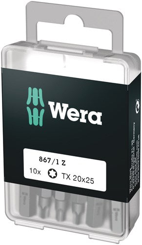 Wera 867 1 z embouts torx®, tx 20 x 25 mm (boîte pro 10 embouts) - 1 pièce(s) - 05072408001