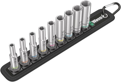 Wera Belt A Deep 1 jeu de douilles, 1 clé à douille 4 (noir, 9 pièces)