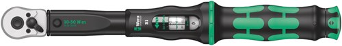 Wera click-torque b 1 clé dynamométrique avec cliquet inverseur, 10-50 nm (noir vert)