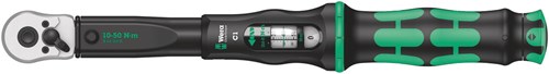 Clé dynamométrique Wera click-torque c 1 avec cliquet inverseur, 10-50 nm (noir vert, version 1 2 )