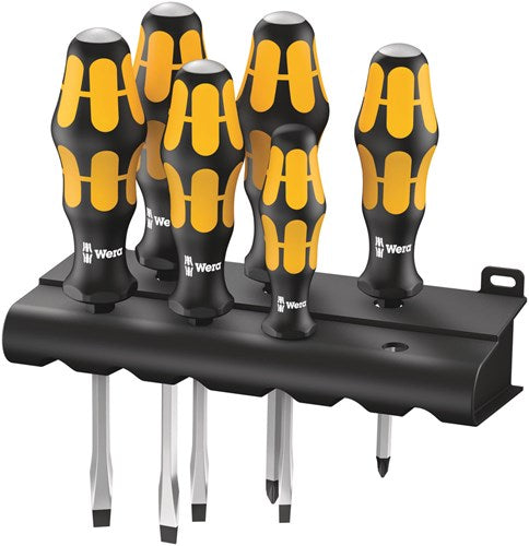 Jeu de tournevis Wera | Fente 6 pièces pzd | Manche bi-matière | Fixation de lame à 6 côtés | 1 pièce - 05018287001 - 05018287001
