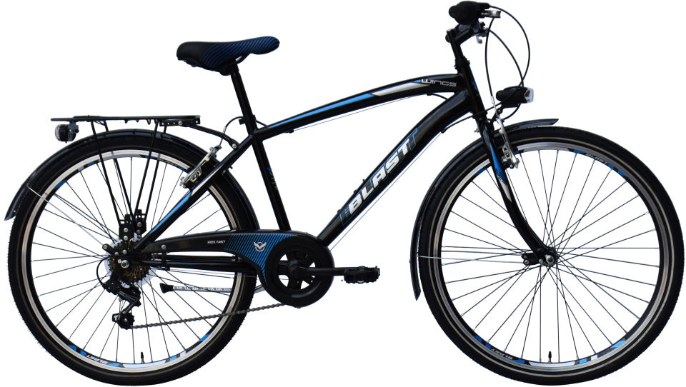Blast des ailes 26 pouces 41 cm garçons 6V V-freins bleu noir