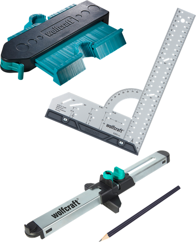 Wolfcraft - kit de pose de stratifié - gabarit de contour - poseur de stratifié - carré - 6976000