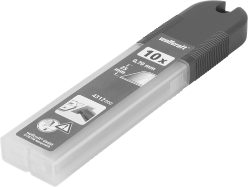 Couteaux sécables professionnels Wolfcraft | 0,7 x 25 mm | 10 pièces - 4312000