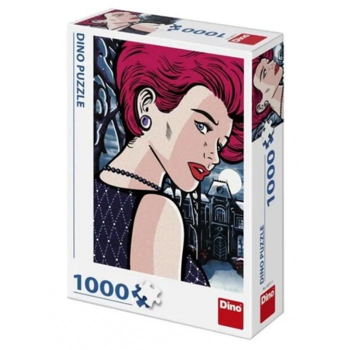 Dinotoys puzzle dino - femme mystérieuse pop art - 1000 pièces